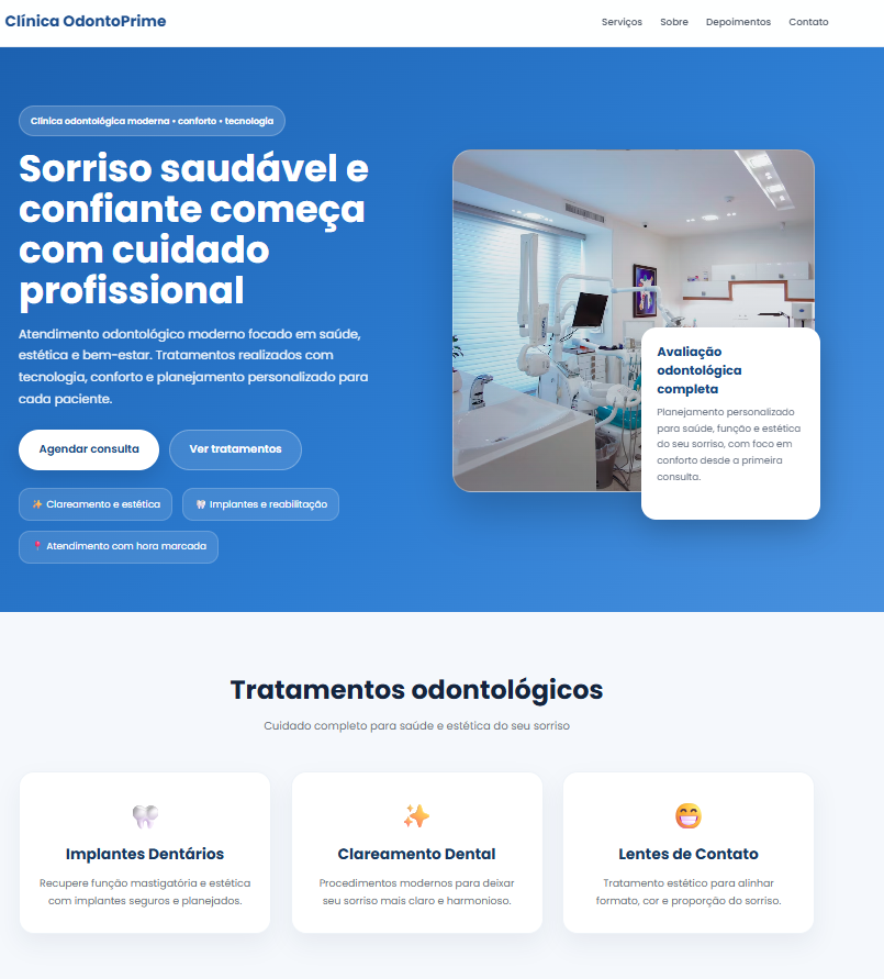 Demo landing page odontológica